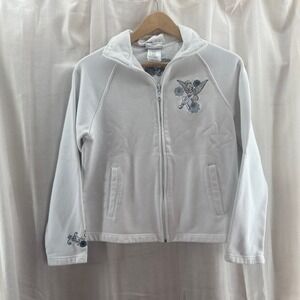 Disney Disneyland Resort White Tinkerbell Embroidered Zip Up Track Jacket Small